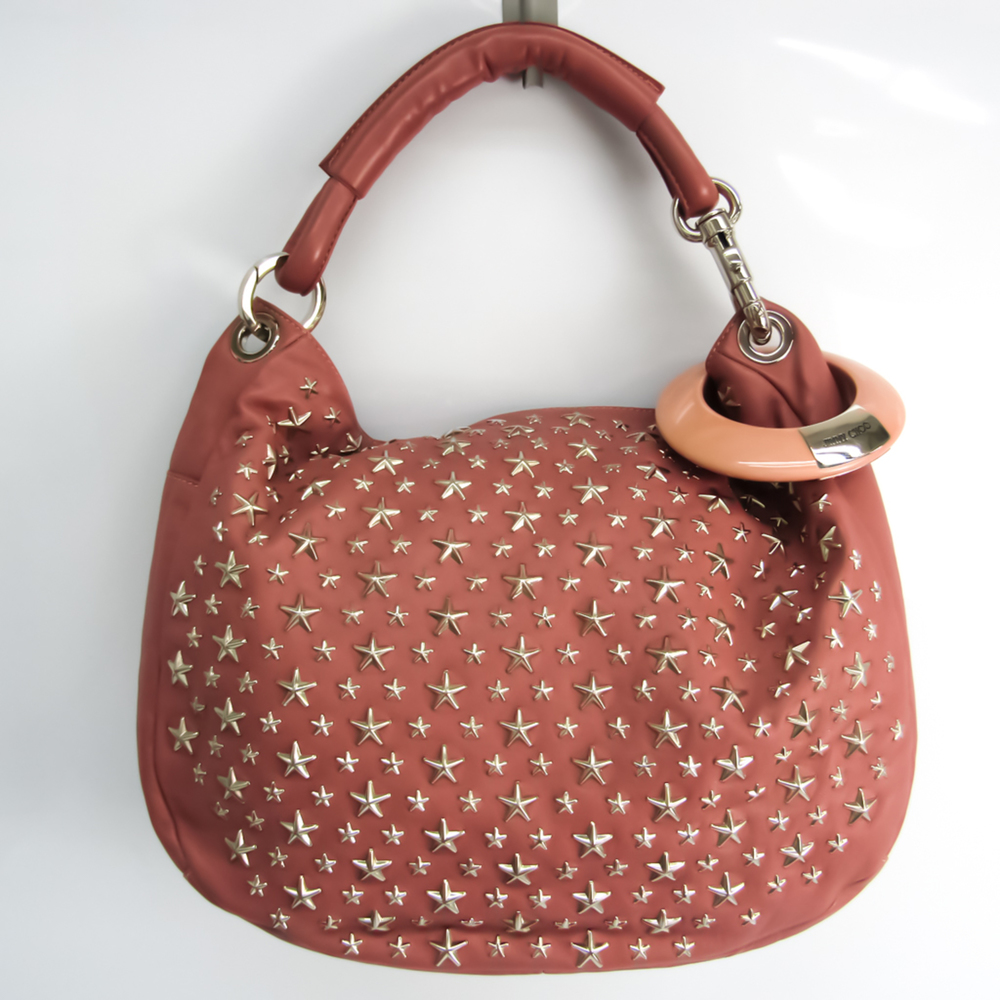 Jimmy Choo Sky Bag Women's Leather Studded Shoulder Bag Dusty Pink